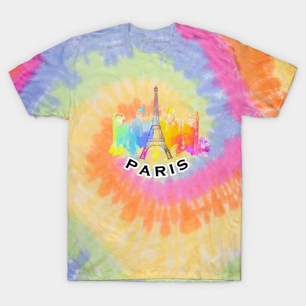 Paris City Skyline T-Shirt by iZiets